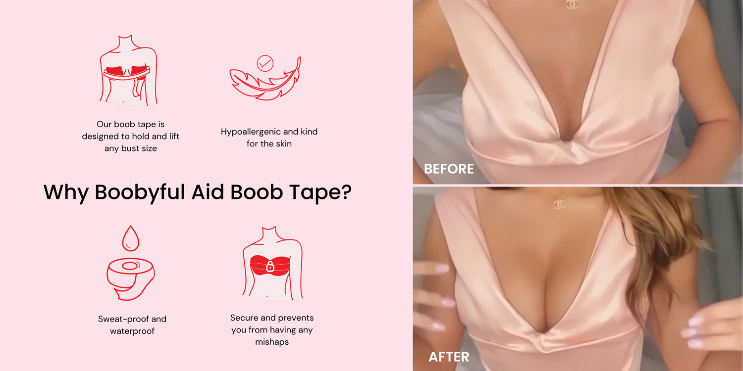 How to use boob tape in a V neck dress – Boobyful Aid
